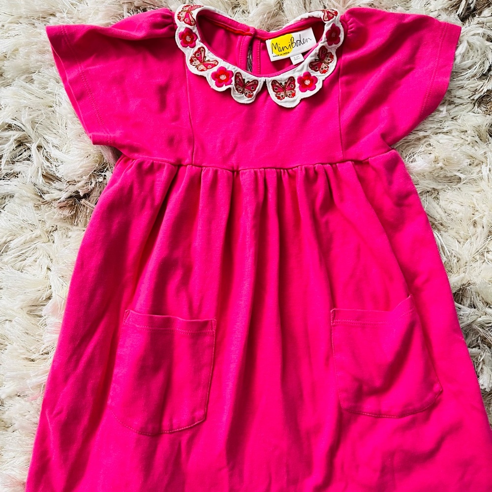 Boden Pink Dolman Sleeve Sundress with Peter Pan Collar
